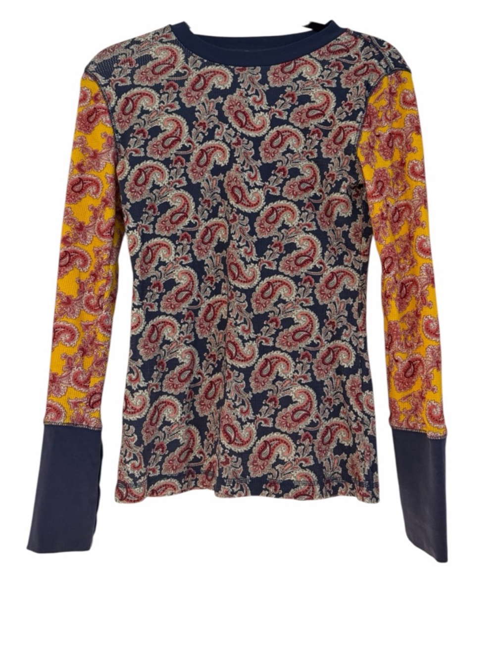 Sundance Thermal Long Sleeve Waffle Top Pure Paisley Size S